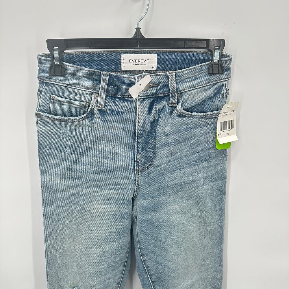 EVEREVE NWT Ever Straight Denim Light Wash Jean // 00 - Picture 6 of 12